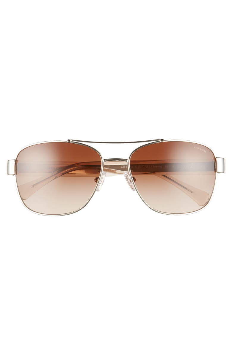 COACH 56mm Aviator Sunglasses, Alternate, color, 