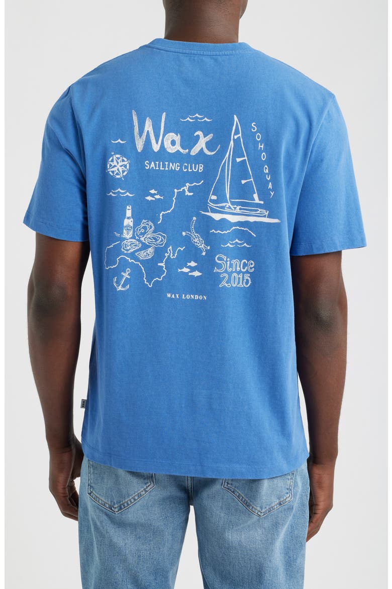 Dean Sailing Map Graphic Cotton T-Shirt, Alternate, color, BLUE / ECRU