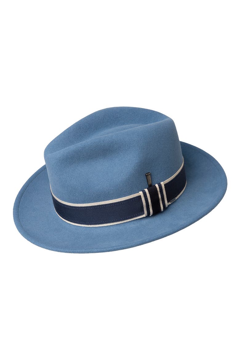 Rawn Packable Felted Wool Fedora, Main, color, ELEMENTAL BLUE