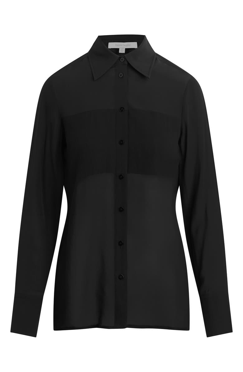 Favorite Daughter The Sheer Sophistication Button-Up Shirt, Alternate, color, Black