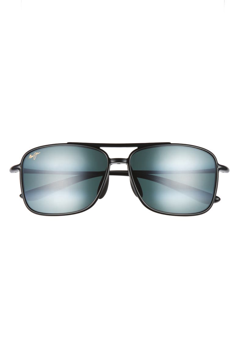 Kaupo Gap 61mm PolarizedPlus2® Aviator Sunglasses, Alternate, color, GLOSS BLACK/ NEUTRAL GREY