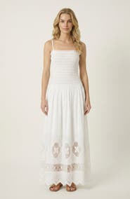 Modenaire Smocked Bodice Maxi Dress