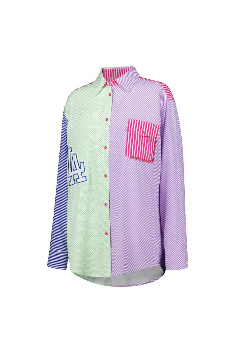 Women's Terez Los Angeles Dodgers Button-Up Shirt, Alternate, color, Green