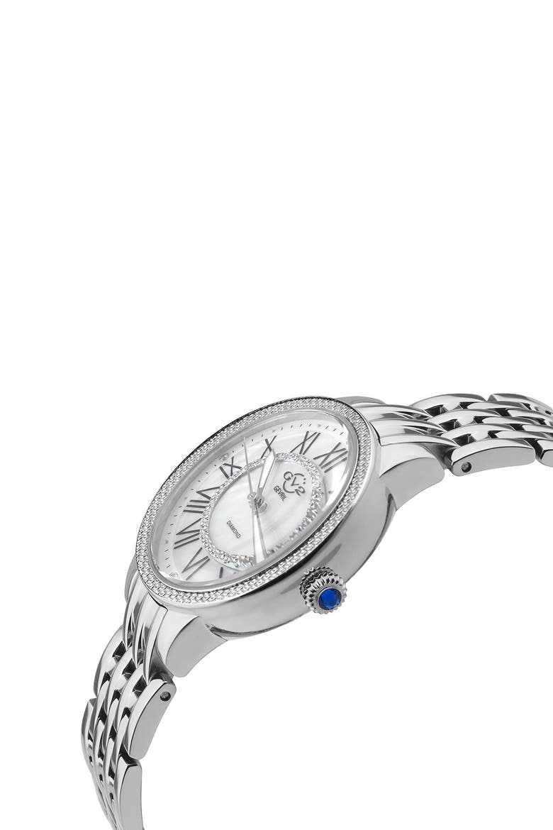 Astor II Mother-of-Pearl Diamond Bracelet Strap Watch, 38mm - 0.24 ctw, Alternate, color, SILVER