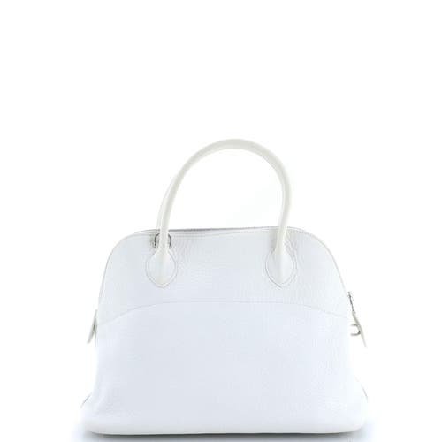 Pre-owned Hermes Hermes Bolide Bag Clemence 31 In White