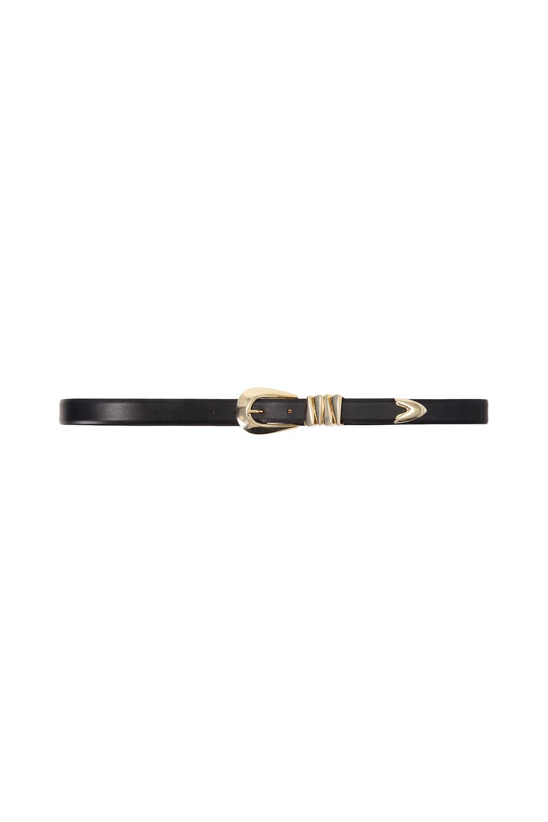 Azelia Buckle Leather Belt, Main, color, Black