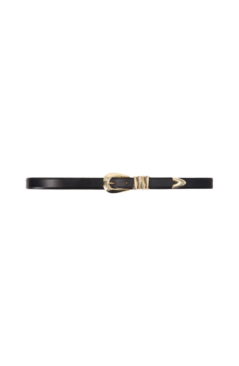 Malina Azelia Buckle Leather Belt, Alternate, color, Black