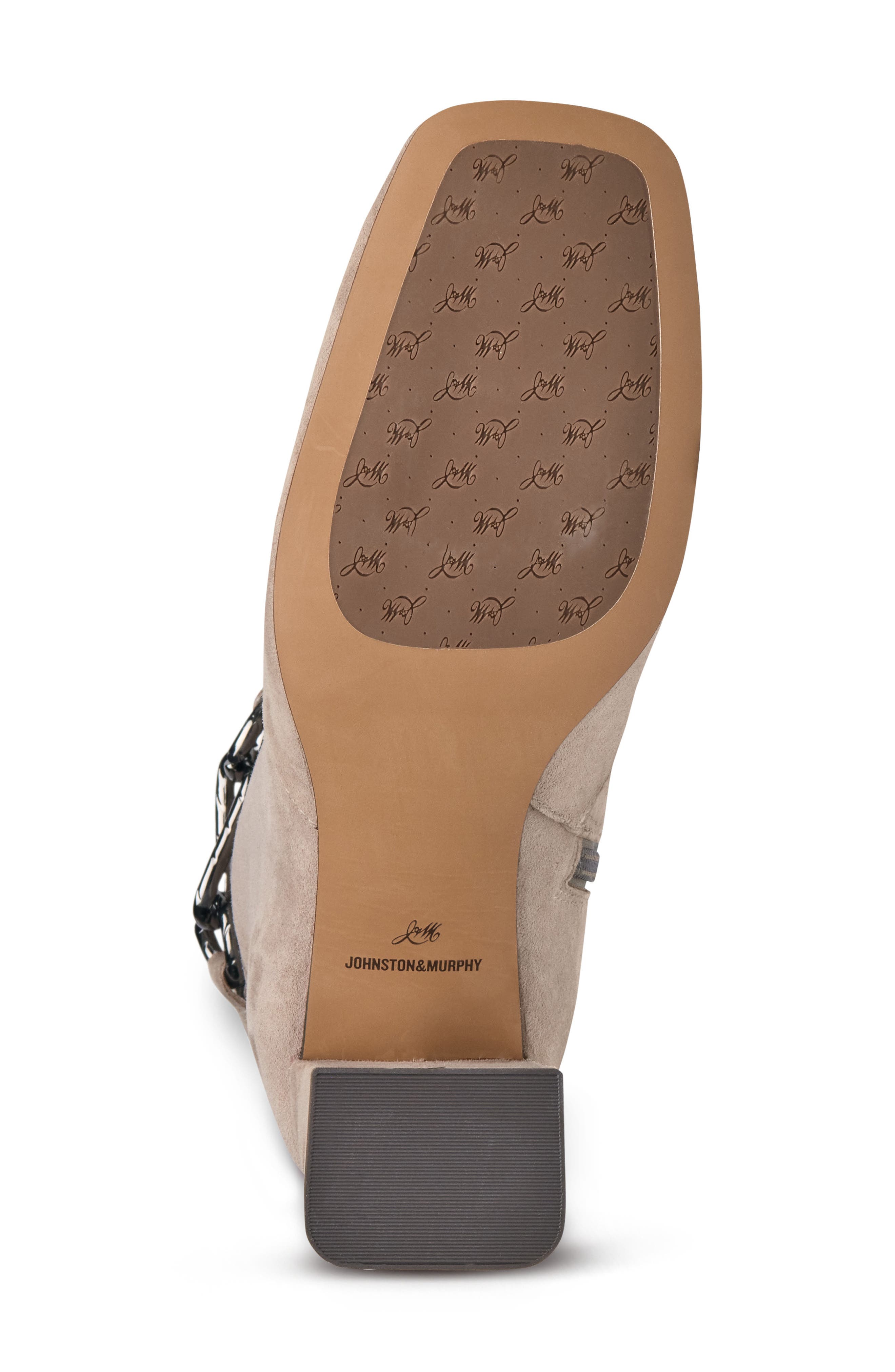 Whitney Chain Leather Bootie, Alternate, color, TAUPE KID SUEDE