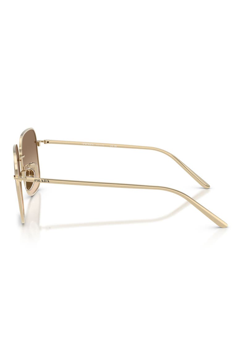 57mm Square Sunglasses, Alternate, color, PALE GOLD / BROWN GREY