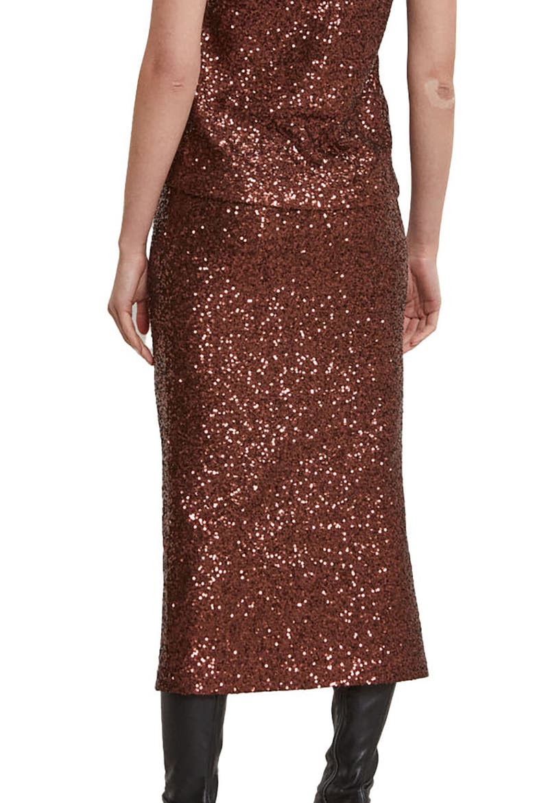 Longuette Skirt With Sequins, Alternate, color, Bronze