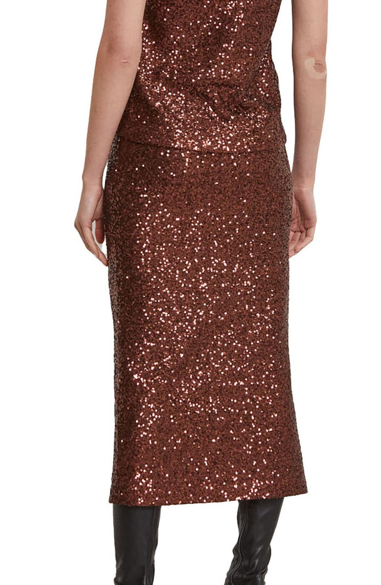 ottod'Ame Longuette Skirt With Sequins, Alternate, color, Bronze