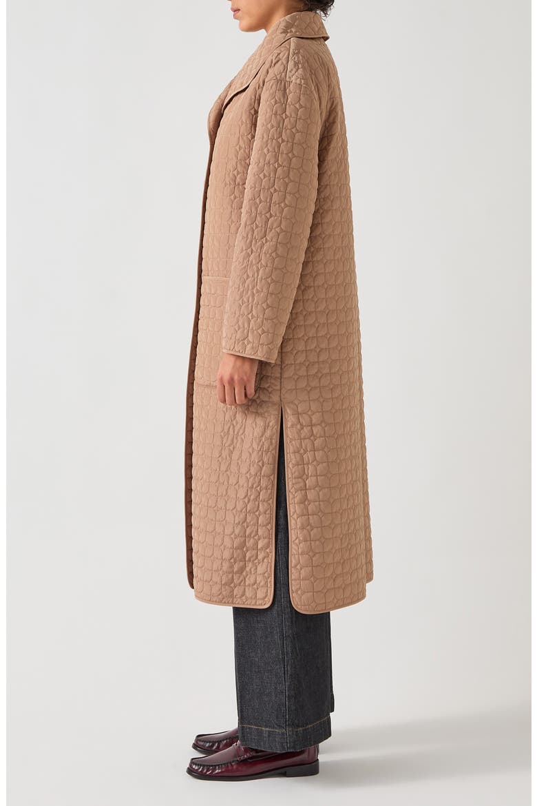 Callie Stand Collar Quilted Coat, Alternate, color, CAMEL