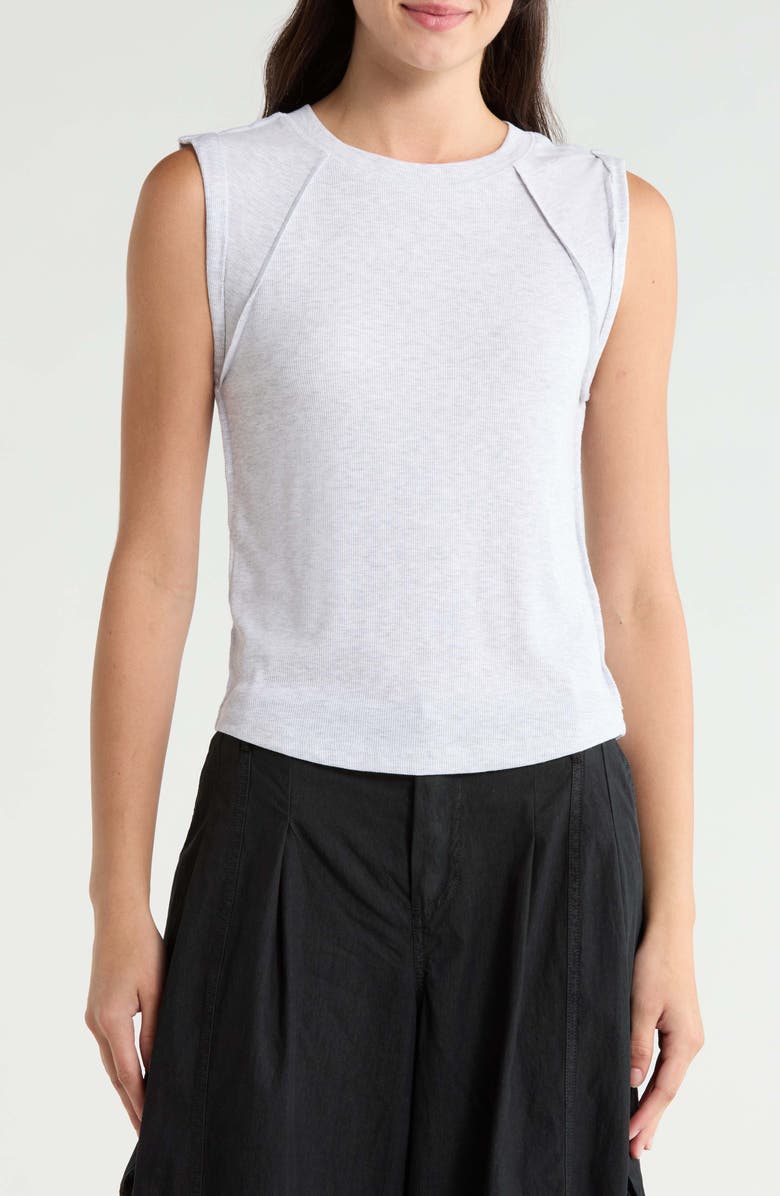 Free People Love My Twist Muscle Tee, Main, color, White Heather Grey