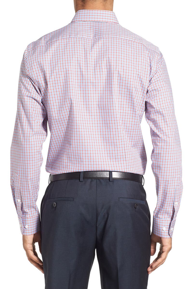 Calibrate Trim Fit Non-Iron Check Dress Shirt, Alternate, color, Red Ribbon