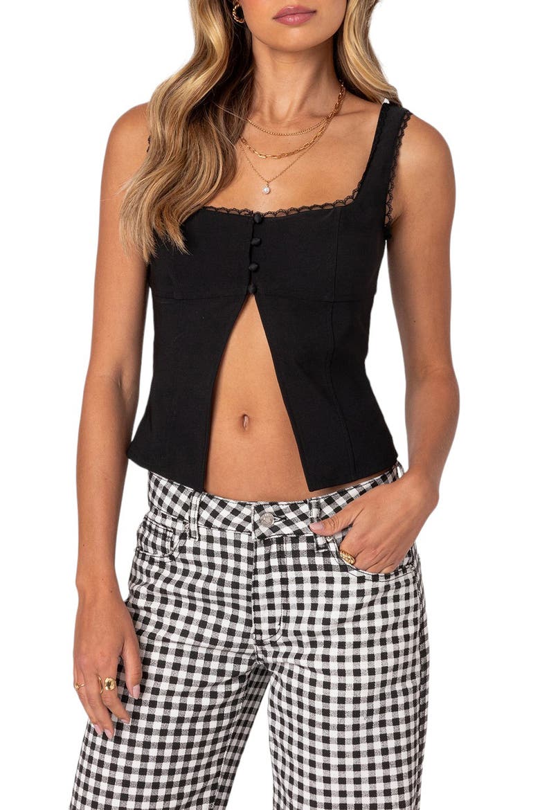 Odette Split Front Tank, Main, color, BLACK