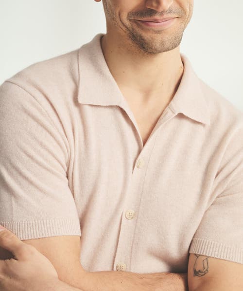 Naadam Signature Cashmere Short Sleeve Button Down