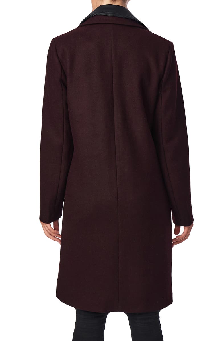 Bernardo Wool Blend Coat with Removable Faux Leather Moto Insert, Alternate, color,