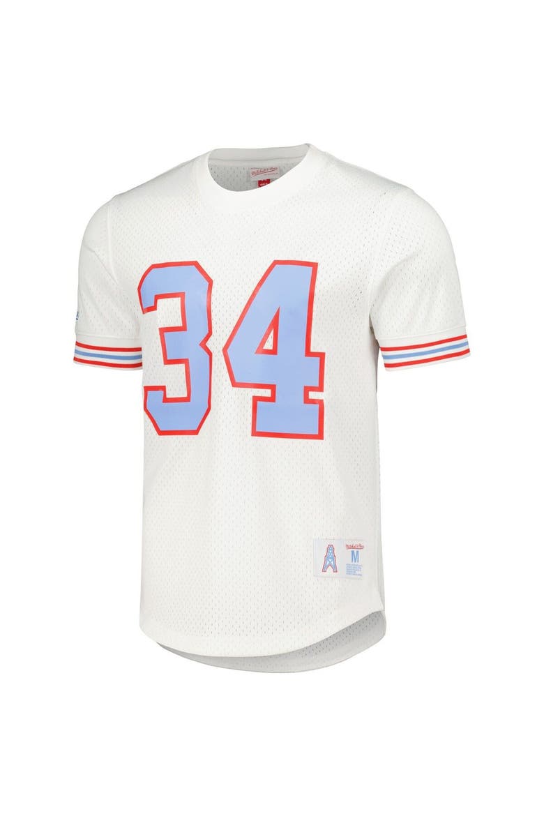 Men's Mitchell & Ness Earl Campbell White Houston Oilers Gridiron Classics Retired Player Name & Number Mesh Top, Alternate, color, White
