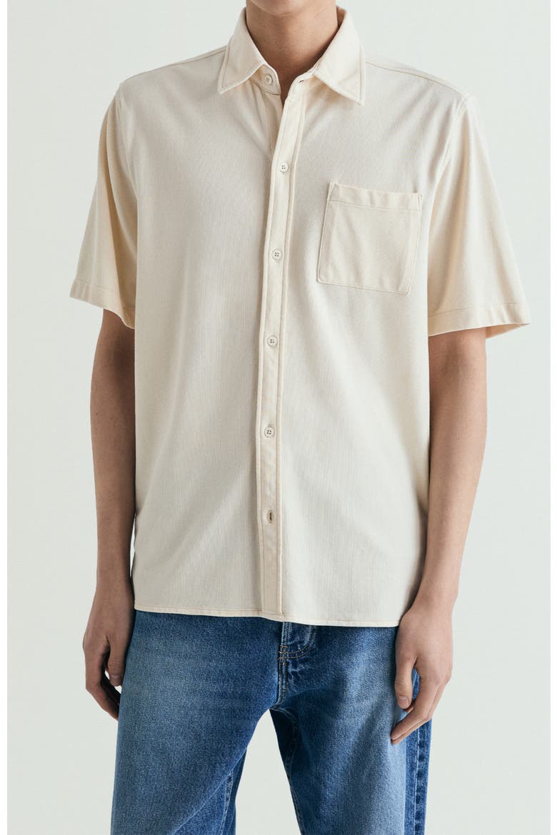 Honeycomb Resort Shirt, Main, color, Cream