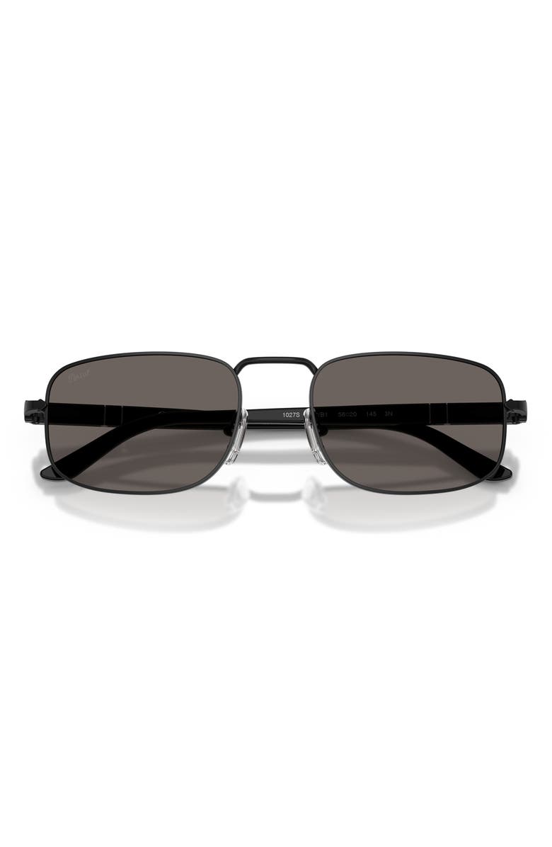 Persol 56mm Pillow Sunglasses, Alternate, color, Demigloss Black / Dark Grey