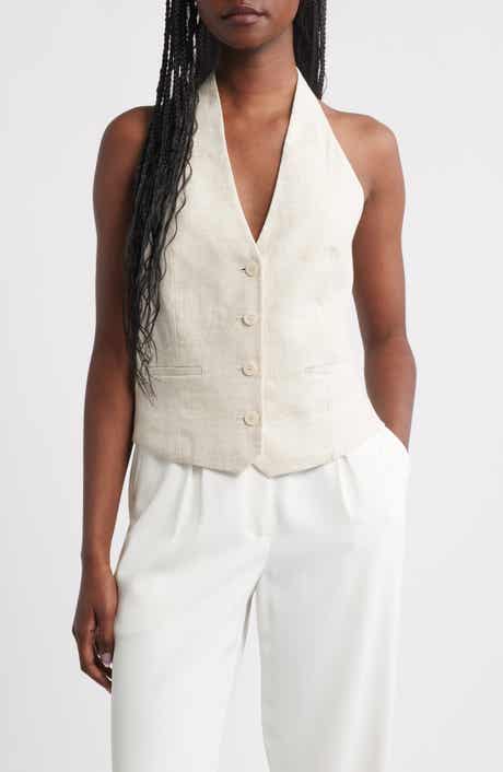 MANGO Boreli Linen Halter Vest