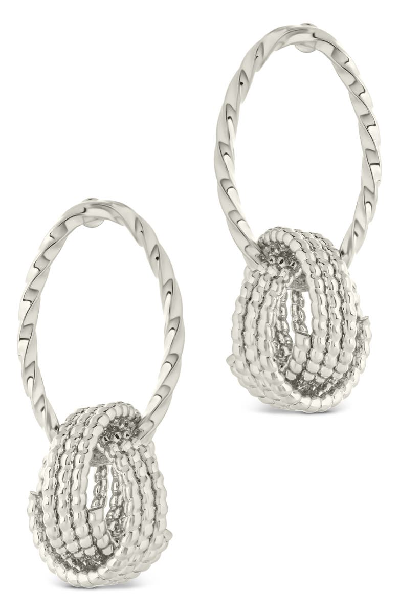 Sterling Forever Jane Braided Dangle Earrings, Main, color, Silver