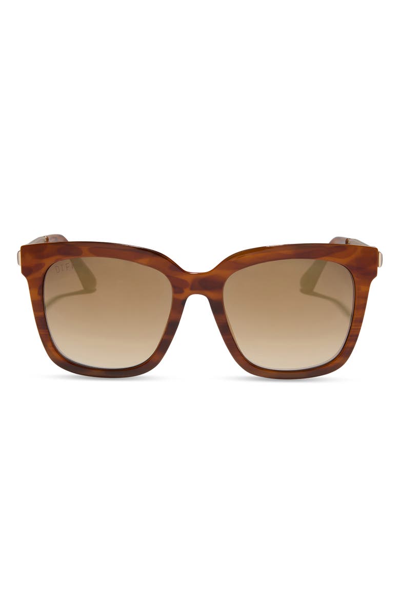 DIFF 54mm Square Sunglasses, Main, color, Harvest Tortoise