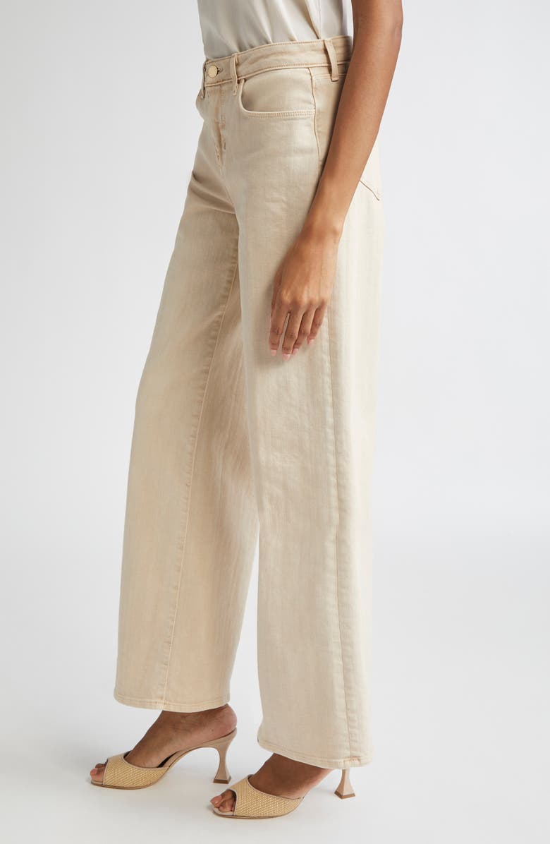 L'AGENCE Alicent Wide Leg Jeans, Alternate, color, Biscuit