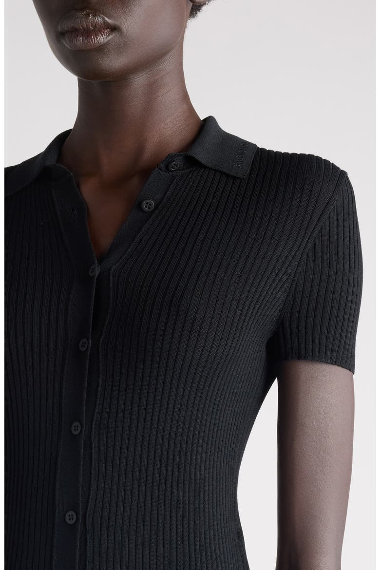 Short Sleeve Rib Top, Alternate, color, 1000 BLACK