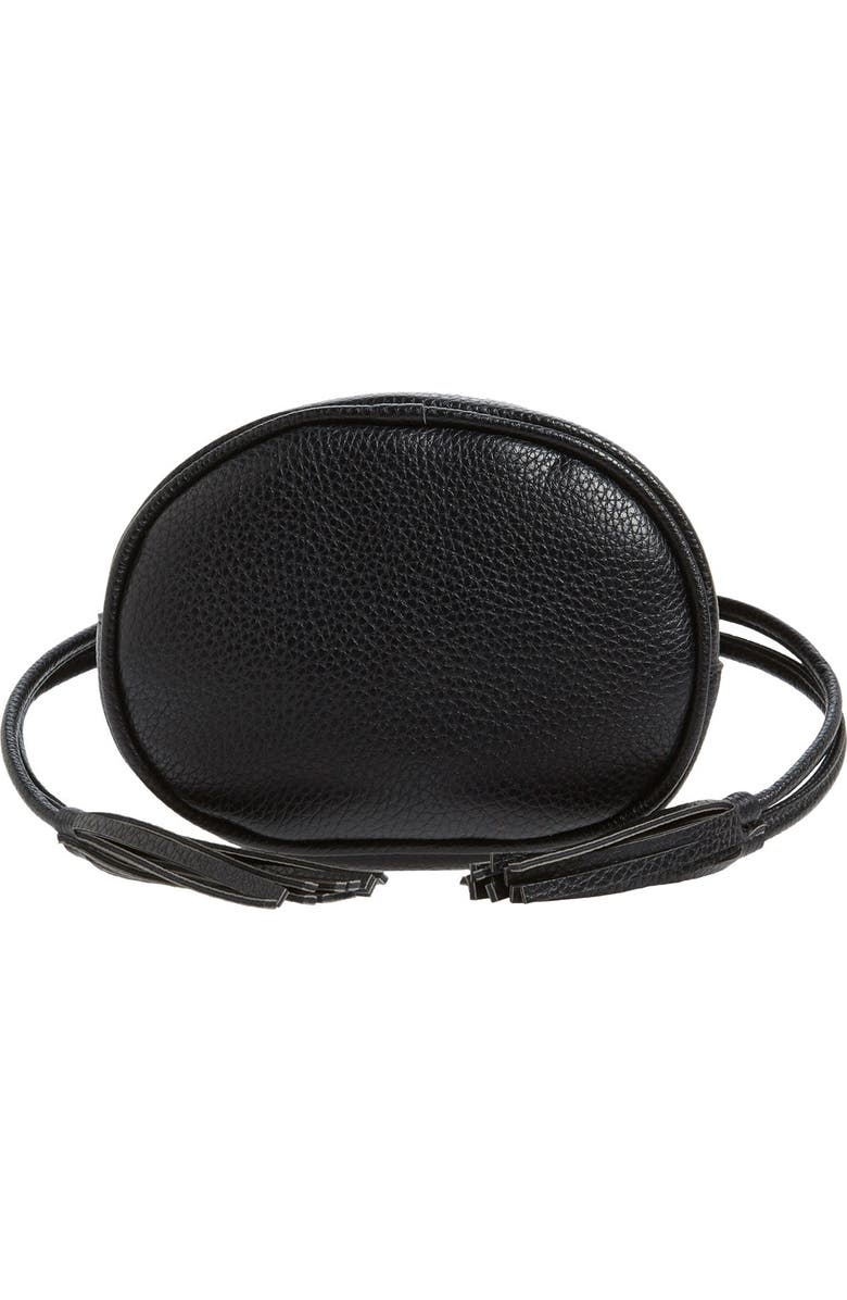 Street Level Mini Faux Leather Tassel Bucket Bag, Alternate, color,