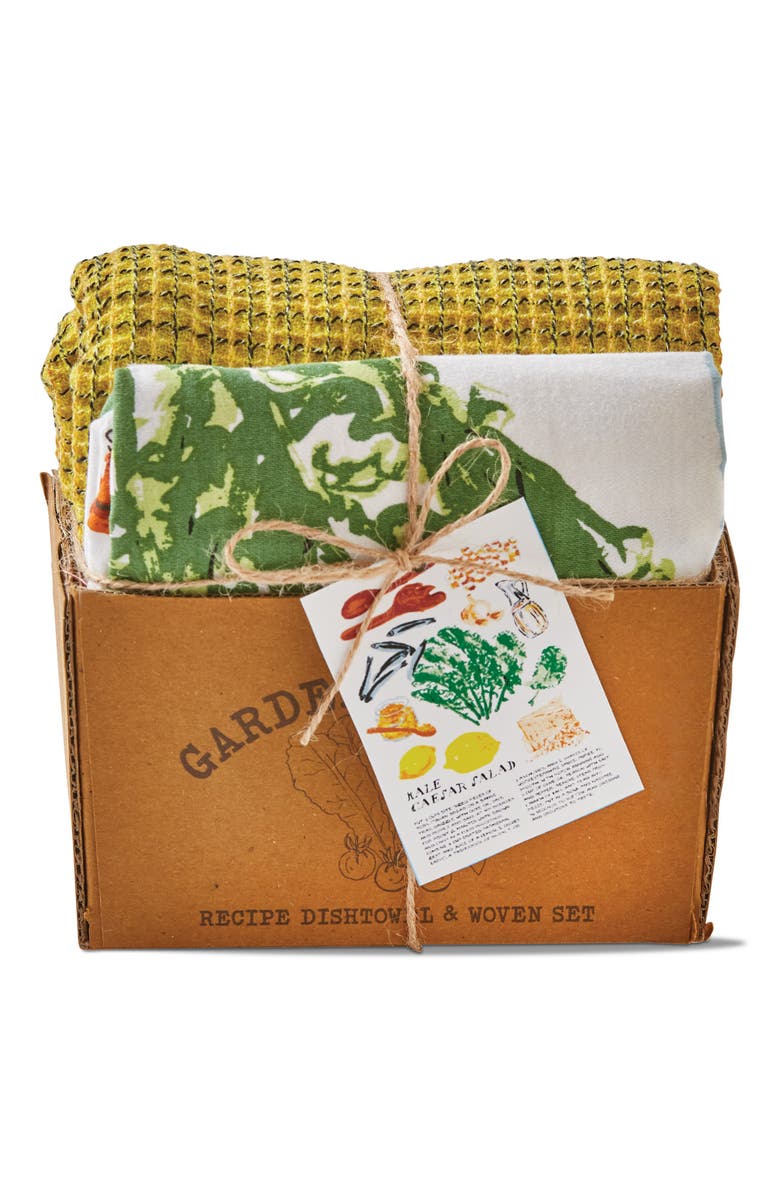 tag Kale Caesar Salad Dishtowel Set of 2 Multicolor Cotton Towels, Alternate, color, Multicolored