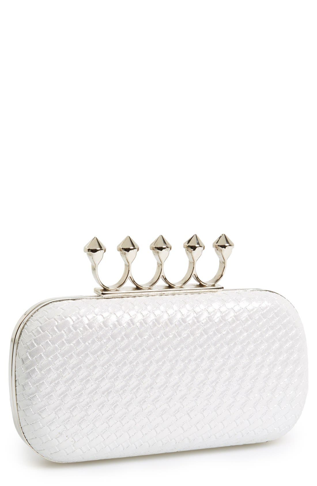 ZZDNU Natasha Couture Natasha Couture Knuckle Clasp Minaudiere, Main, color, 