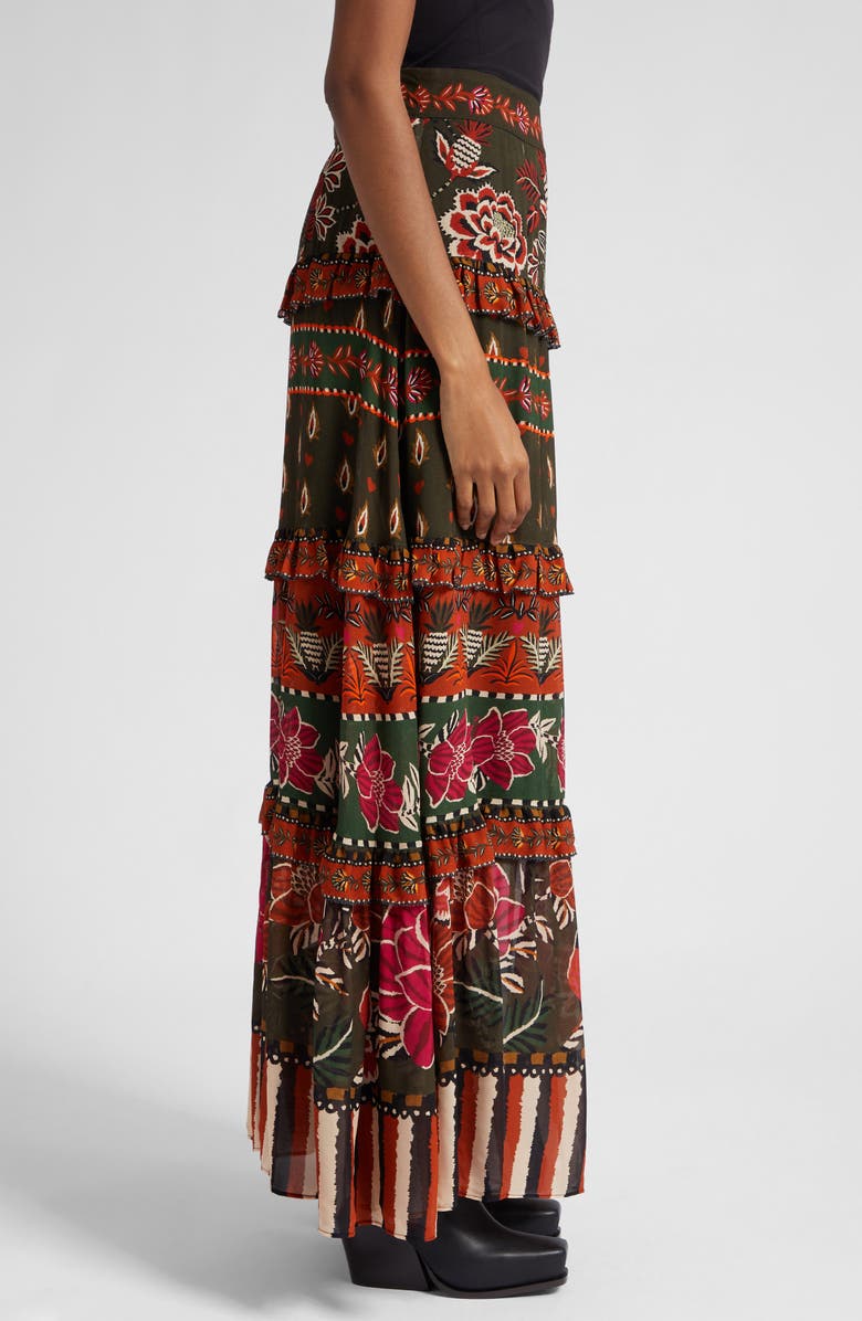 FARM Rio Anika Floral Garden Mixed Print Maxi Skirt, Alternate, color, 