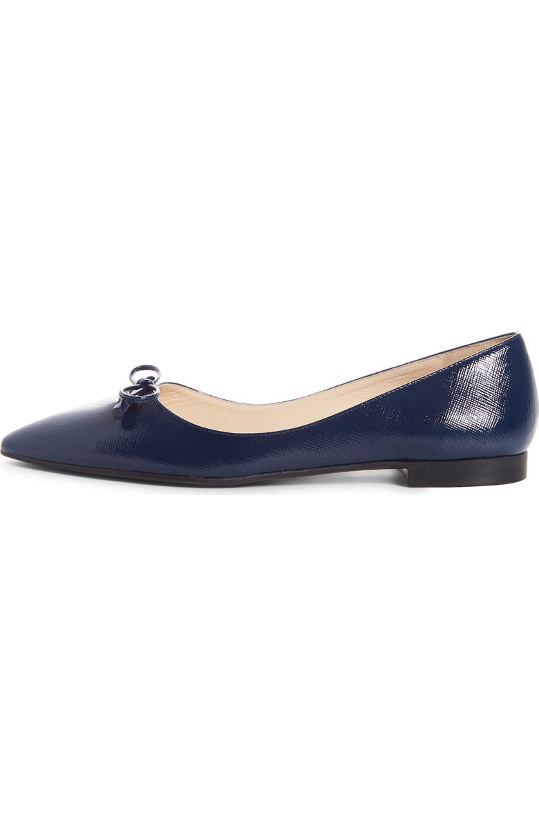 Prada Bow Logo Pointed Toe Flat, Alternate, color,