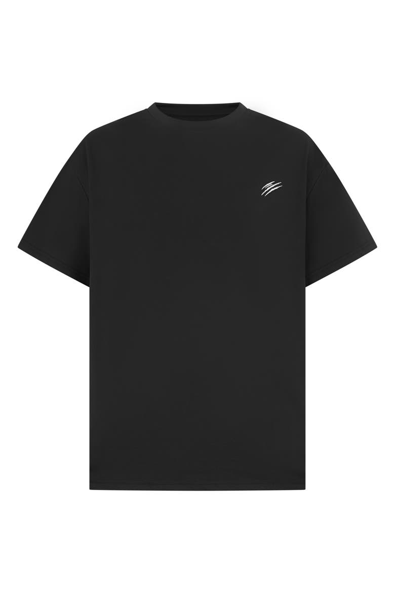 Round Neck T-Shirt Chrome Scratch Men, Main, color, black