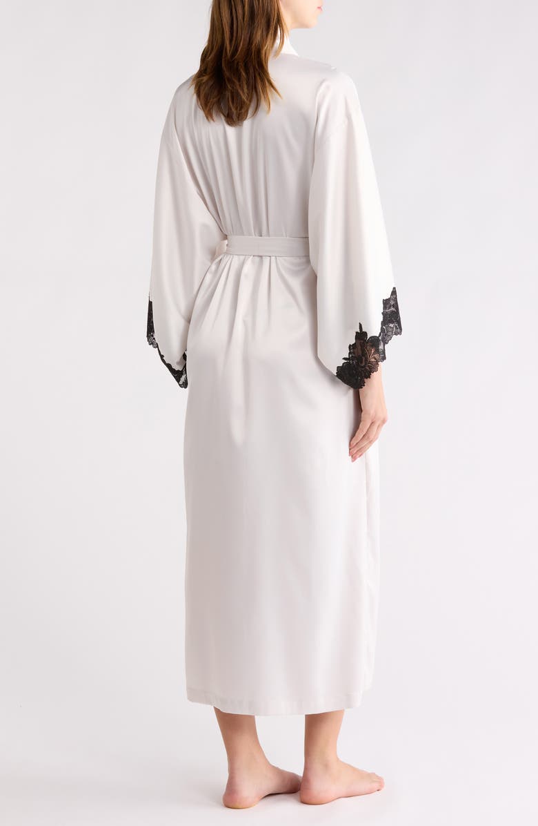 Natori Peony Glamour Satin Robe, Alternate, color, Off White