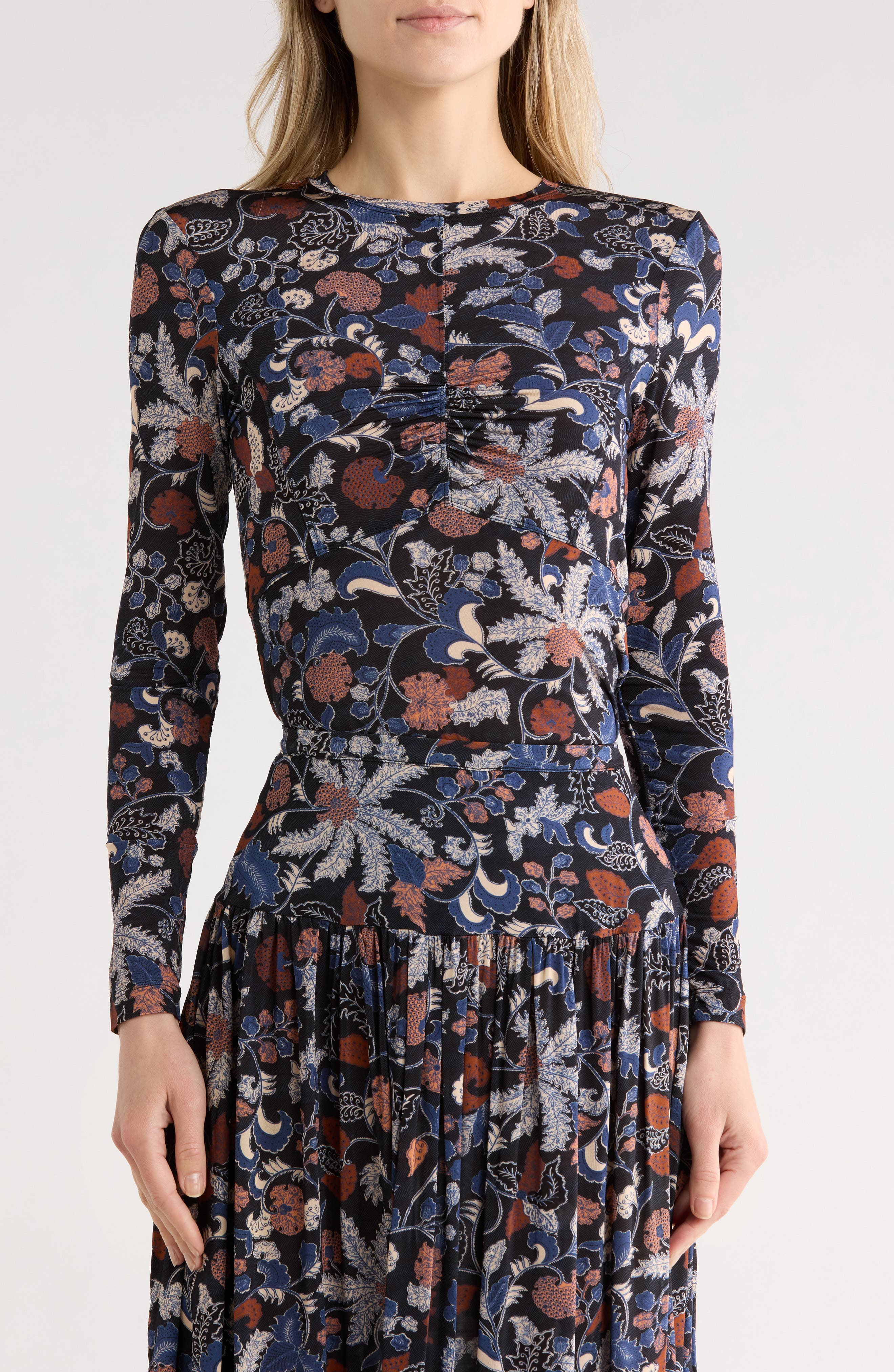 Ulla Johnson Neri Ruched Long Sleeve Top