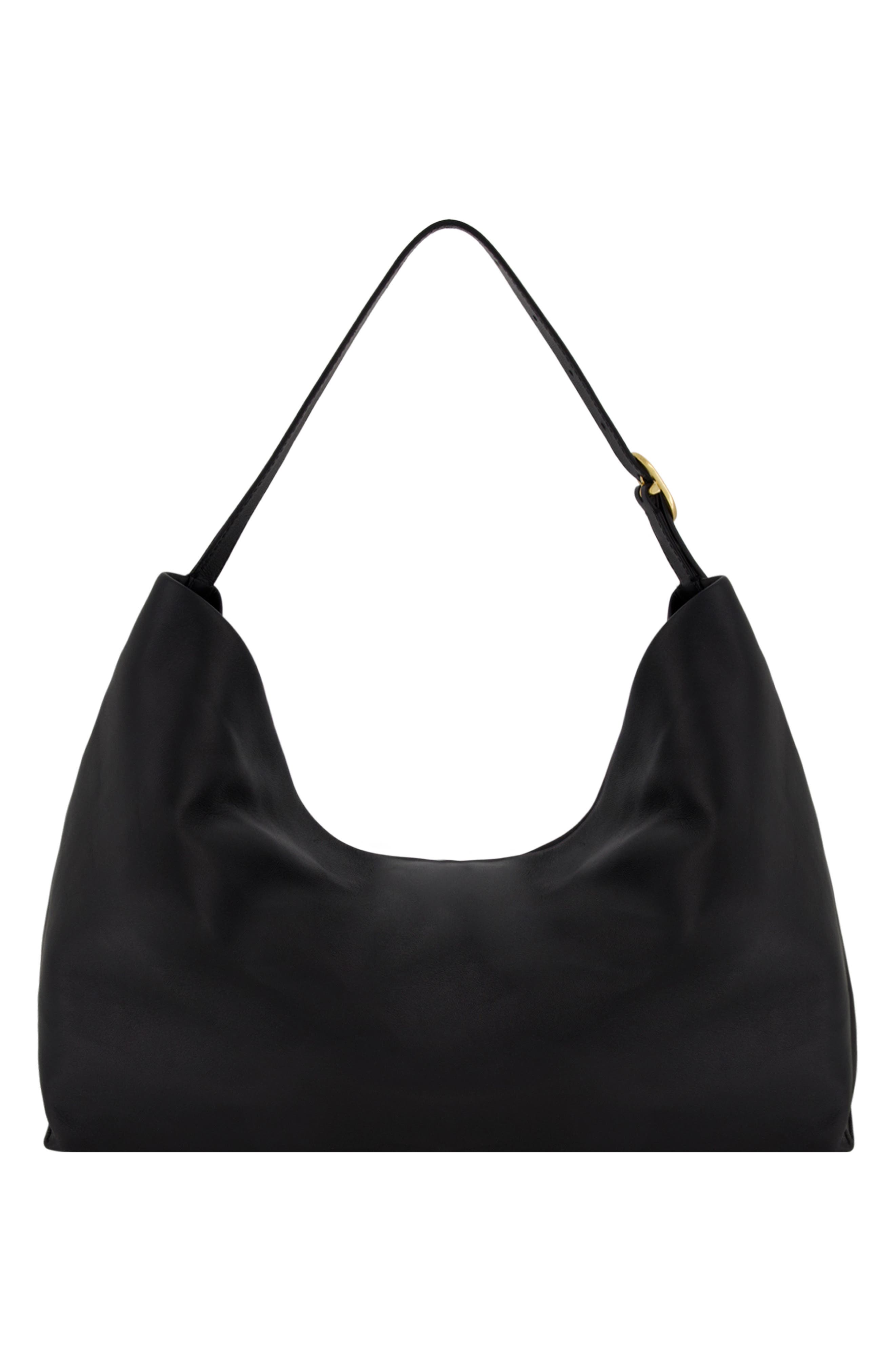 Vince Large Plonge Vivian Leather Hobo Bag, Alternate, color, Black