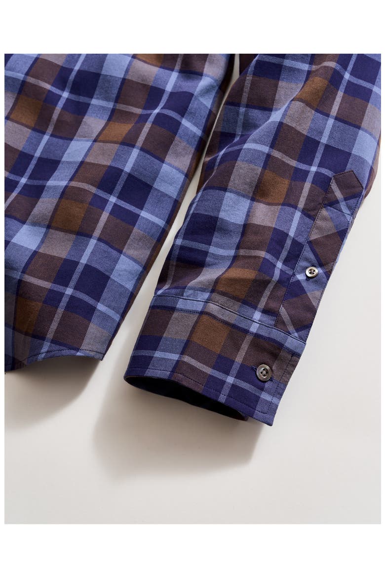 Hutcheson Standard Fit Plaid Cotton Twill Button-Up Shirt, Alternate, color, CARBON BLUE MULTI