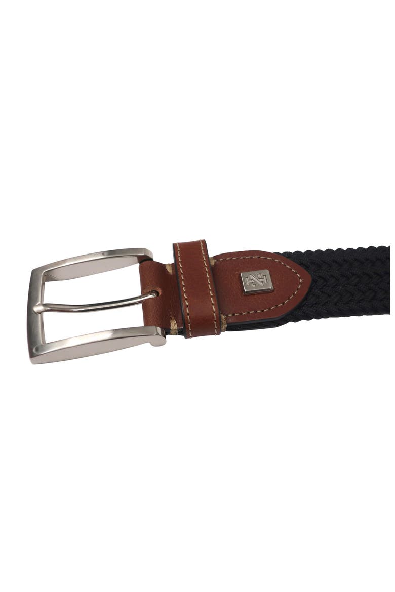 Stretch Braid with Full Grain Leather Tips, Alternate, color, Black