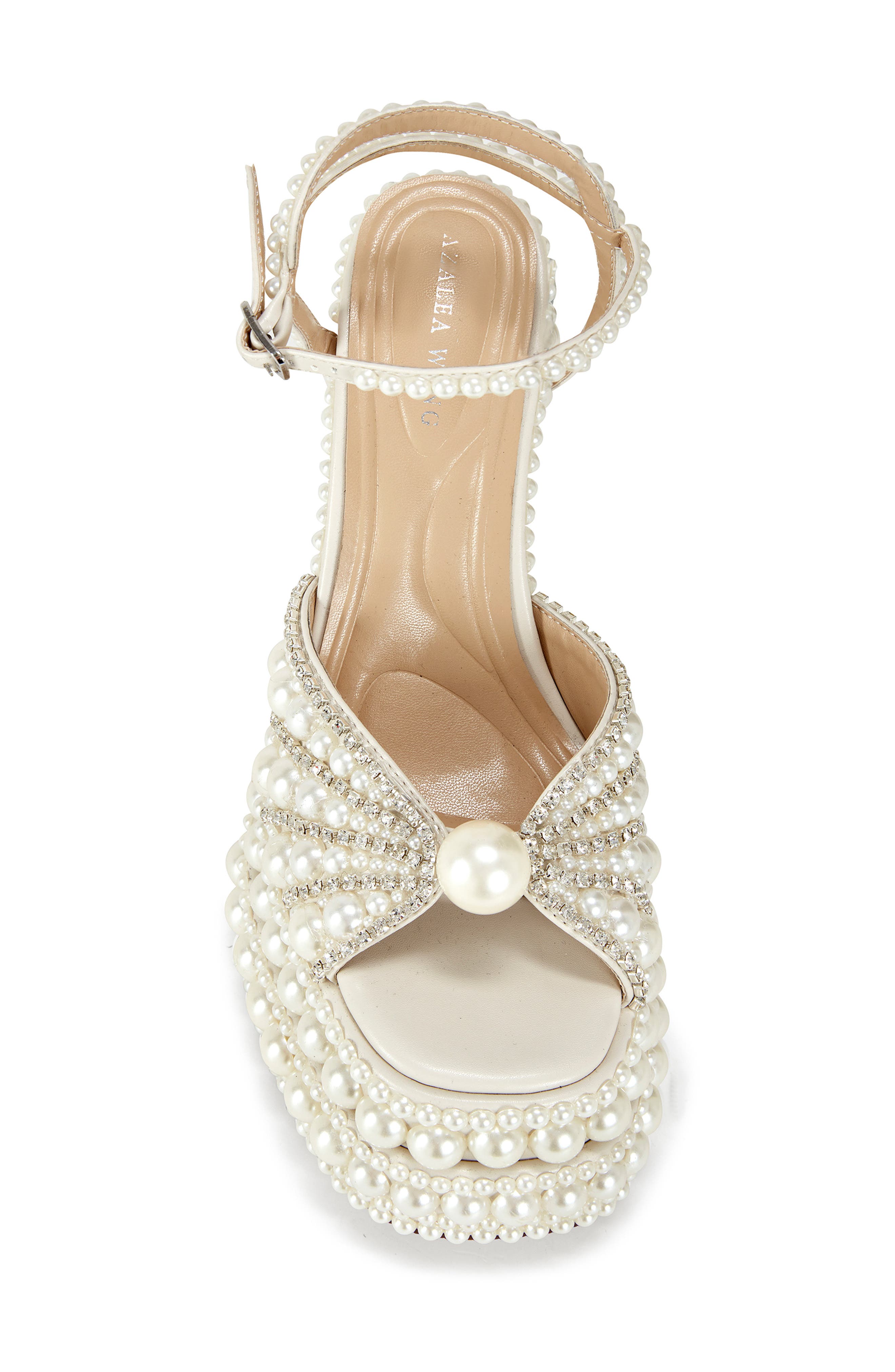 AZALEA WANG Astrella Ankle Strap Platform Sandal, Alternate, color, White