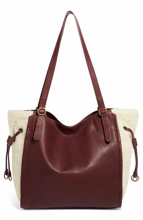 Kirby Faux Shearling Trim Tote Bag