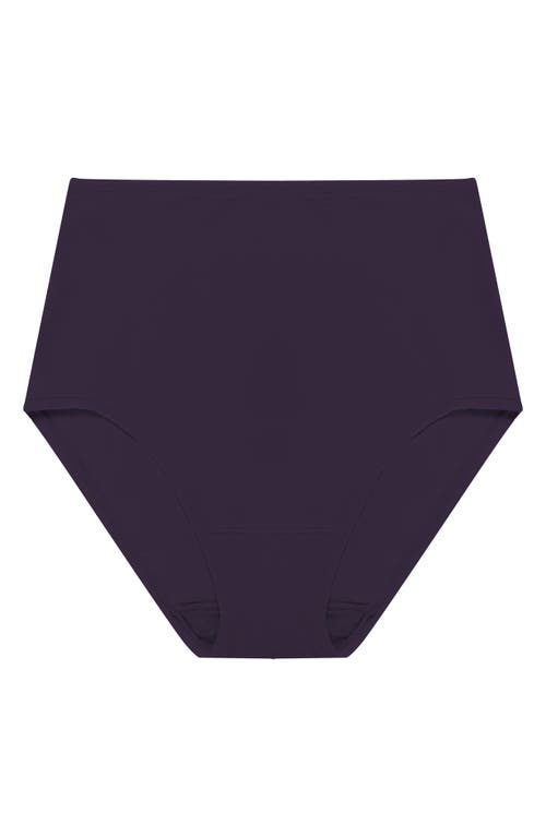 Natori Bliss Bare Cotton High Waist Briefs In Purple