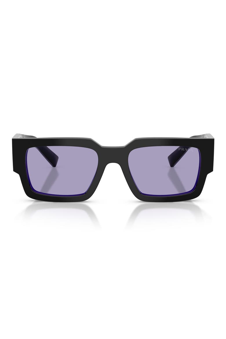 55mm Rectangular Sunglasses, Main, color, BLACK/ PURPLE / VIOLET