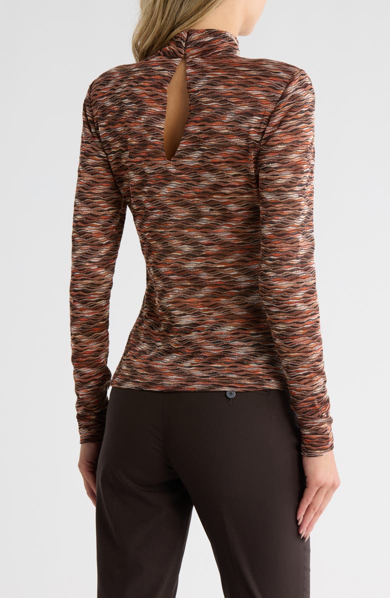 Ramy Brook Karin Long Sleeve Top, Alternate, color, Caramel Combo
