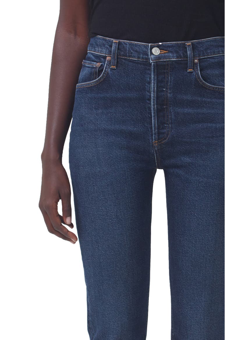 Riley High Waist Ankle Straight Leg Jeans, Alternate, color, DIVIDED