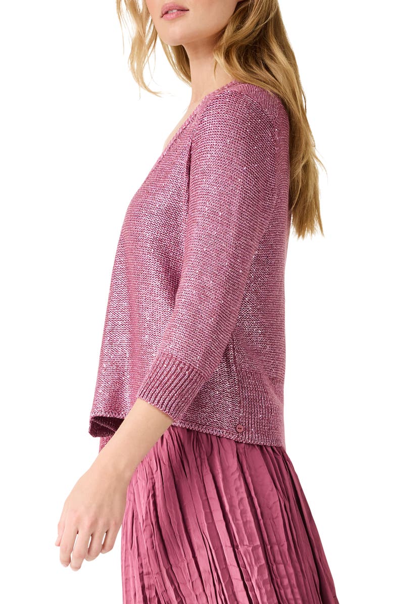 NIC+ZOE Subtle Sparkle 4-Way Cotton Blend Cardigan, Alternate, color, Terra