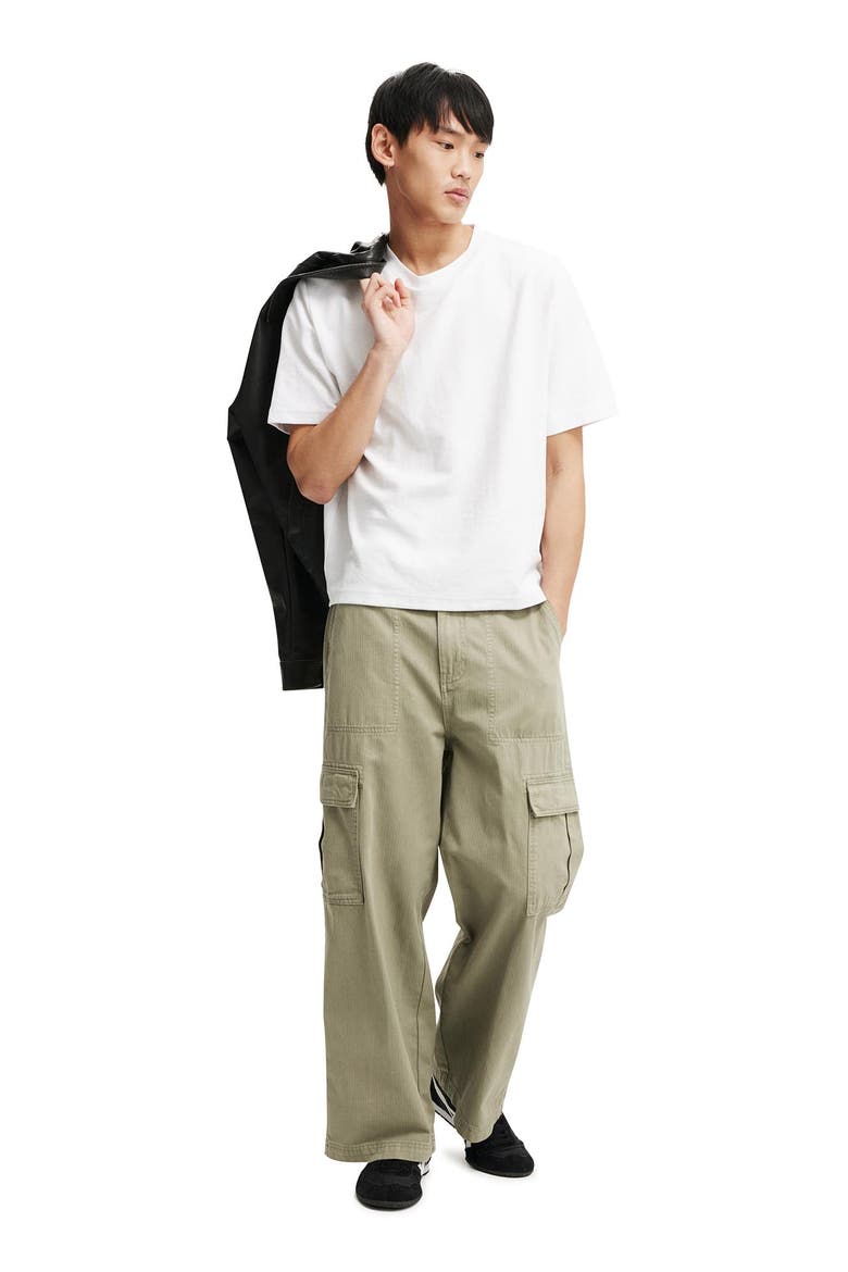 Men's Axel Super Baggy Cargo Pant, Alternate, color, Washed Military Herringbone