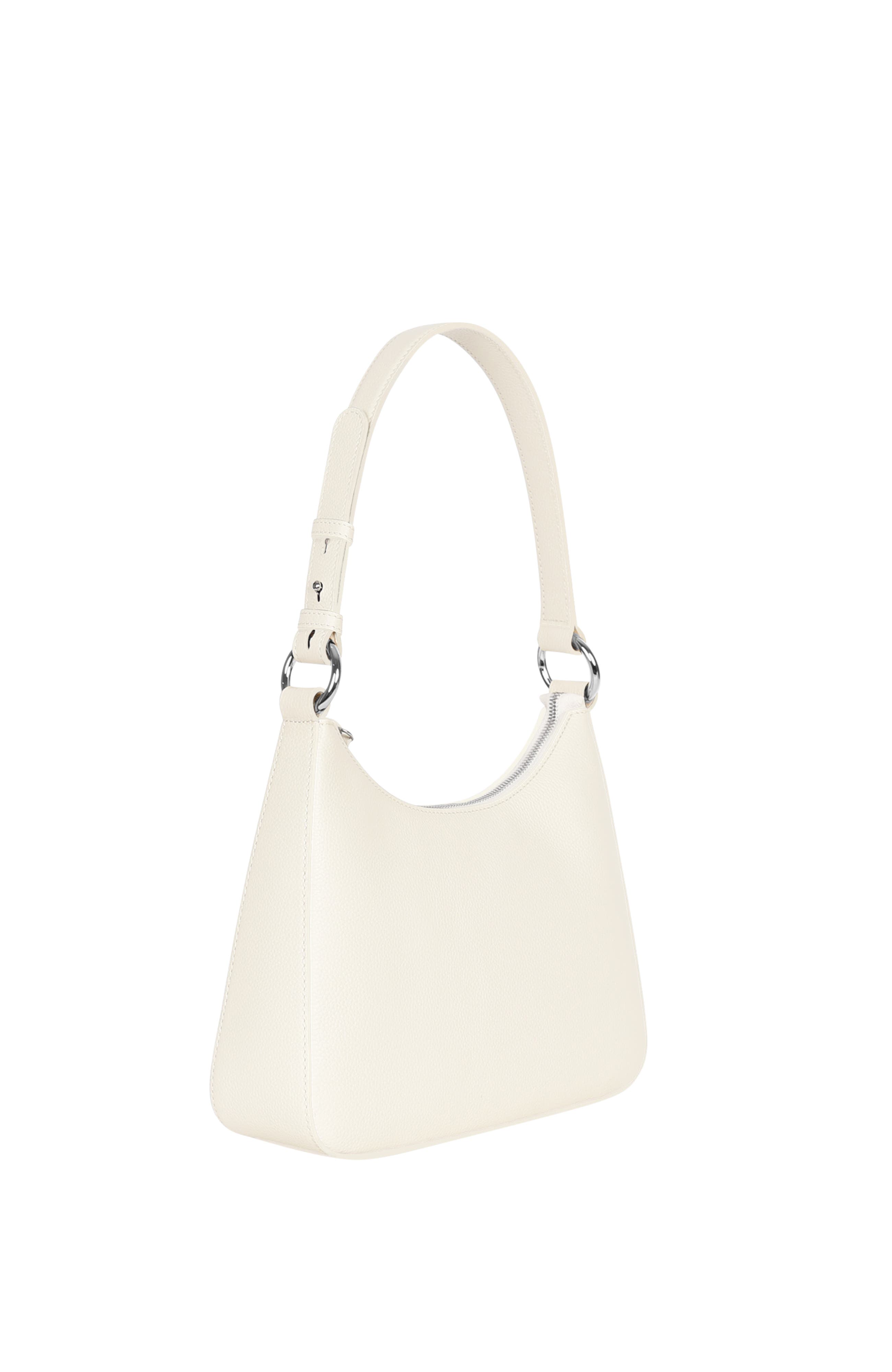 HYER GOODS Upcycled Leather Medium Shoulder Bag, Alternate, color, White