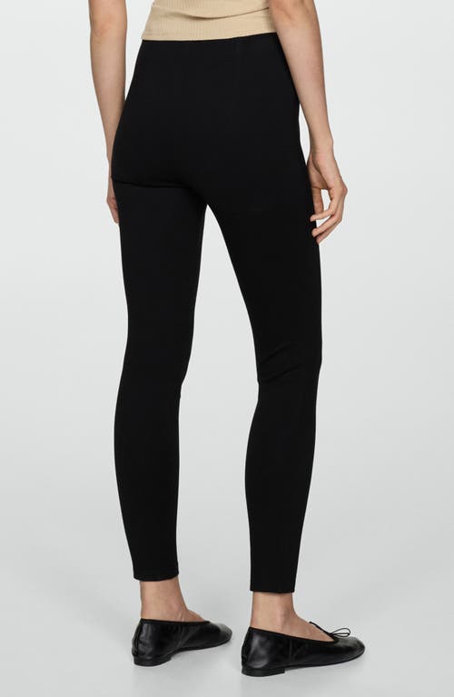 Mango High Waist Crop Skinny Pants In Black